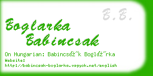 boglarka babincsak business card